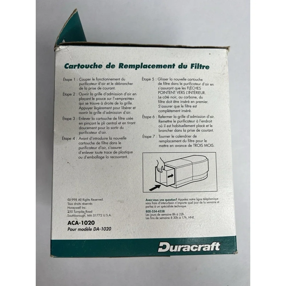 NEW Duracraft ACA-1020 Replacement Filter Cartridge NIB DA-1020